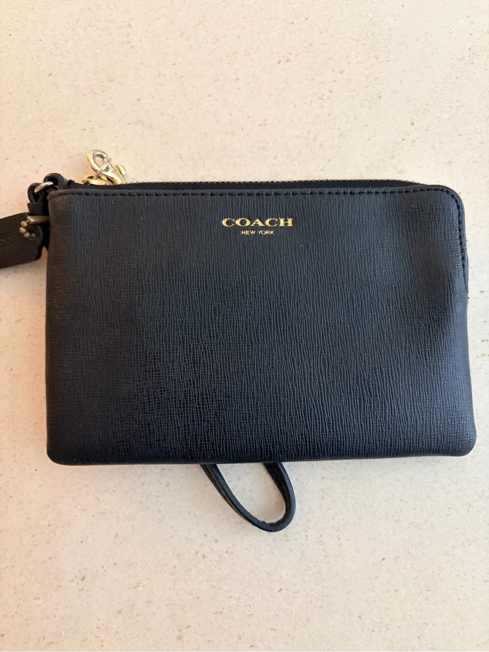 Coach Black Leather Wristlet
